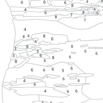 The same detail with large numbers and dark outlines.