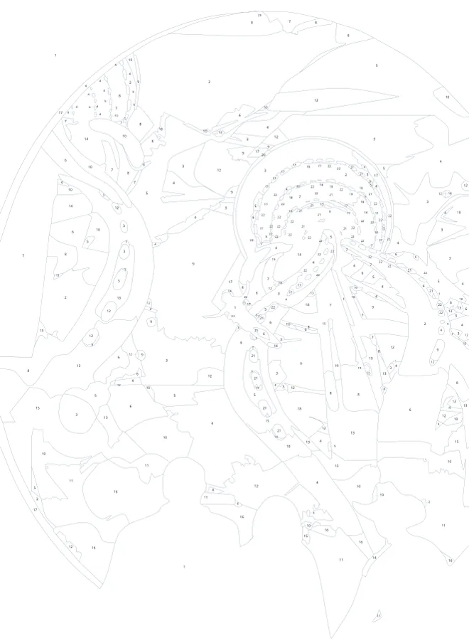 塗る前の番号入りの下絵
