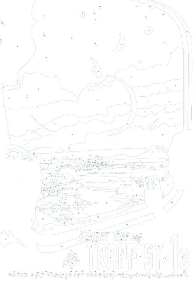 The numbered sheet before painting