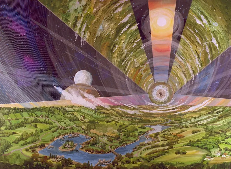 El cuadro original de una colonia espacial toroidal